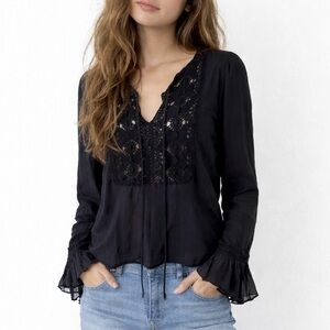 Vintage 100% Cotton Black Whimsygoth Blouse | Made in Italy